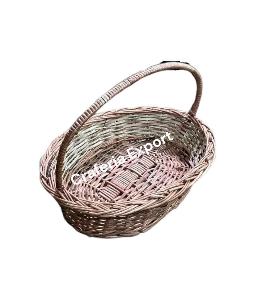 Handwoven Wicker Basket with Handle / Gift Hamper Baskets for multi-purpose use for home decor, gifts -size (14 by 10 inch , 16 by 11 inch) - Image 3