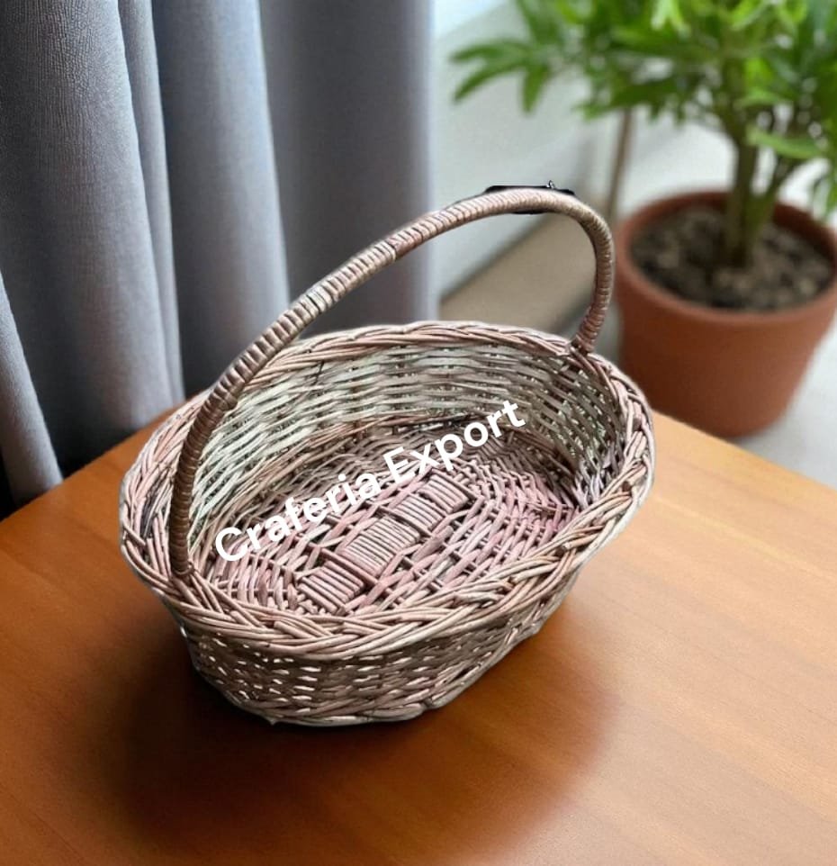 Handwoven Wicker Basket with Handle / Gift Hamper Baskets for multi-purpose use for home decor, gifts -size (14 by 10 inch , 16 by 11 inch) - Image 8