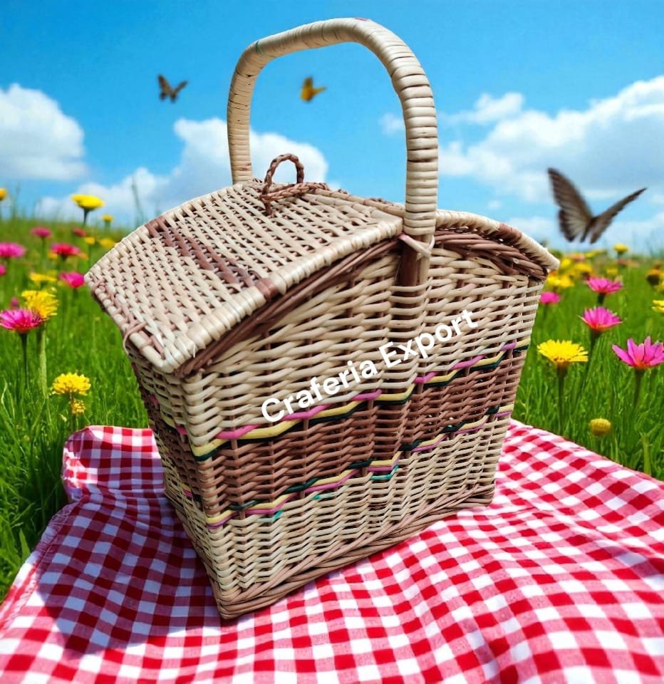 Willow Picnic Basket | Cane Multi-use Basket | Gift Hamper Wicker Baskets - Image 2