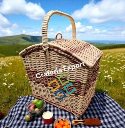 Willow Picnic Basket | Cane Multi-use Basket | Gift Hamper Wicker Baskets - Image 3