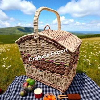 Willow Picnic Basket | Cane Multi-use Basket | Gift Hamper Wicker Baskets