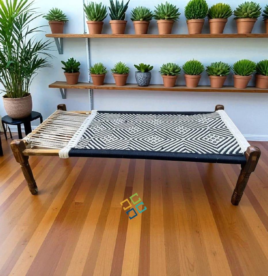 Wooden Charpai/Khaat/Cot for Indoor Outdoor / Khatiya With Removable Legs - Image 4