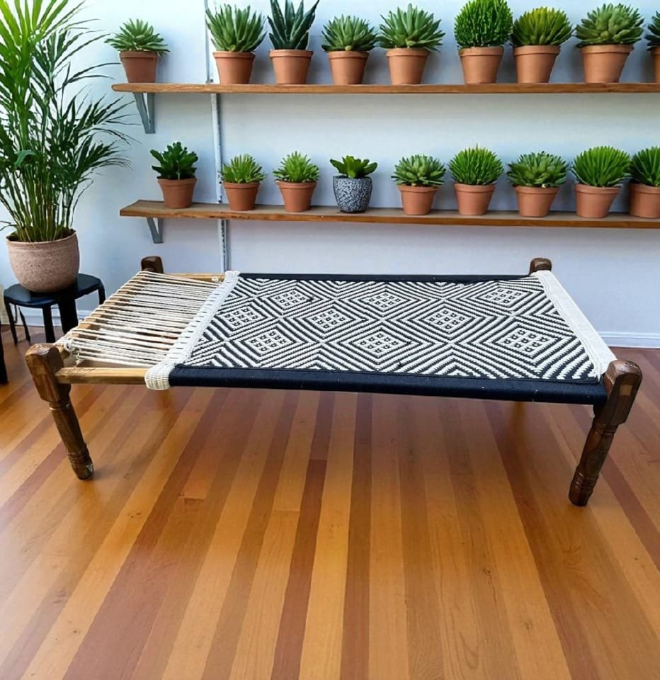 Wooden Charpai/Khaat/Cot for Indoor Outdoor / Khatiya With Removable Legs - Image 4