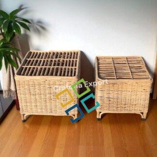 Cane Square Comboo Table For Multipurpose Use