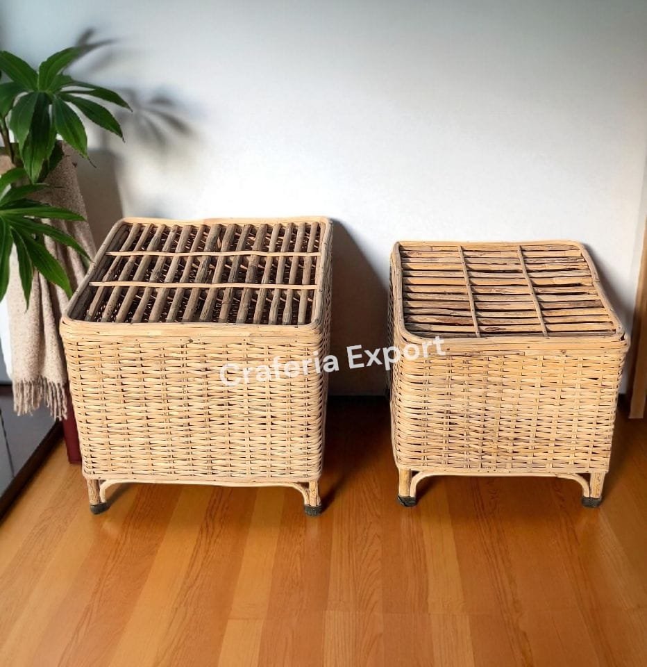 Cane Square Comboo Table For Multipurpose Use