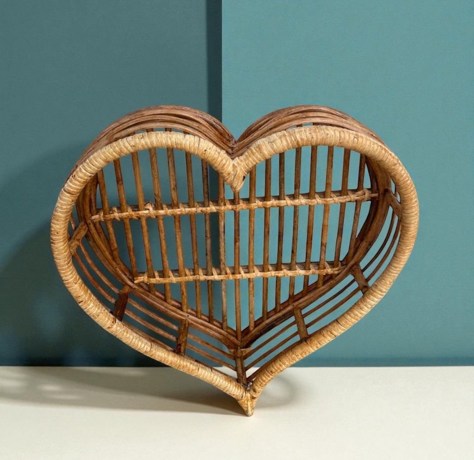 Cane Heart Shaped Posing Basket for Newborns,Sitter For Baby Photography,Photoshoot - Image 5