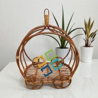 Cane Hanging Basket for Newborn Baby Shoot, Wheel Hanging Basket Toddler Shoot, or Kids Photography Props | Basket for Flower Hanging