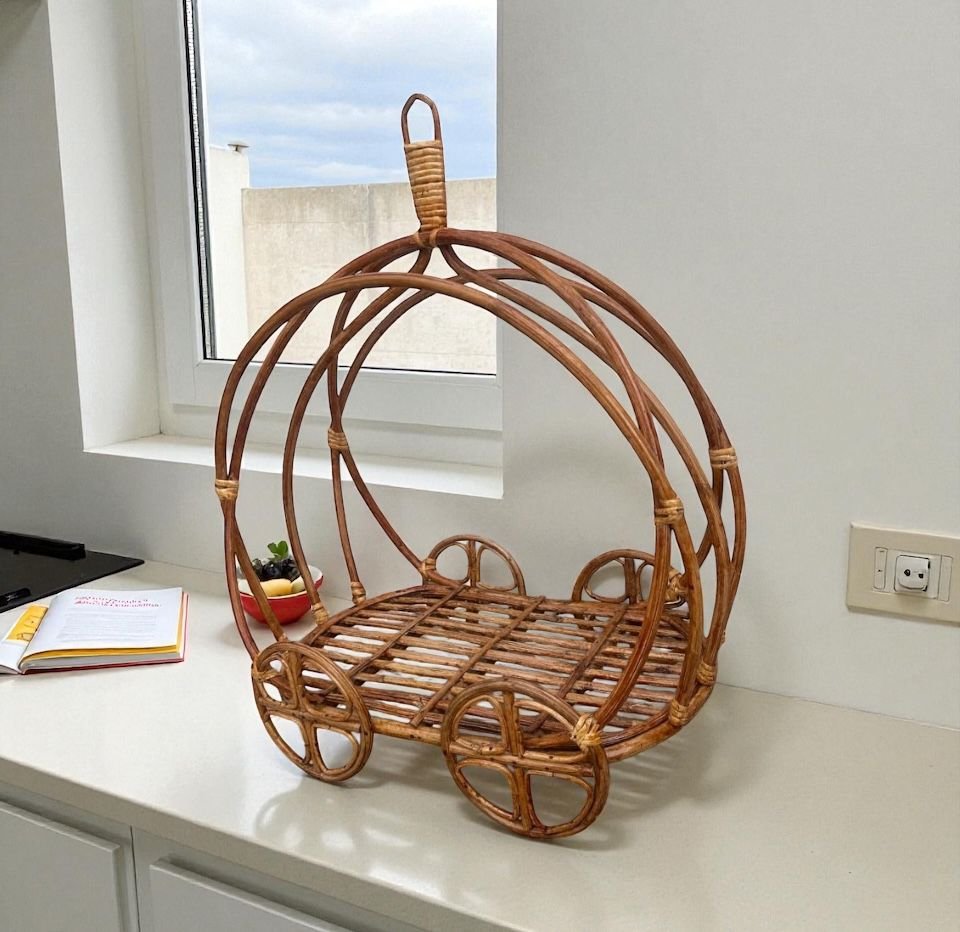 Cane Hanging Basket for Newborn Baby Shoot, Wheel Hanging Basket Toddler Shoot, or Kids Photography Props | Basket for Flower Hanging - Image 4