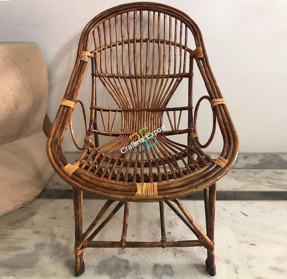 Cane Chairs with Stool | Outdoor Furniture Bait Kursi with Stool for Balcony, Garden Furniture Set