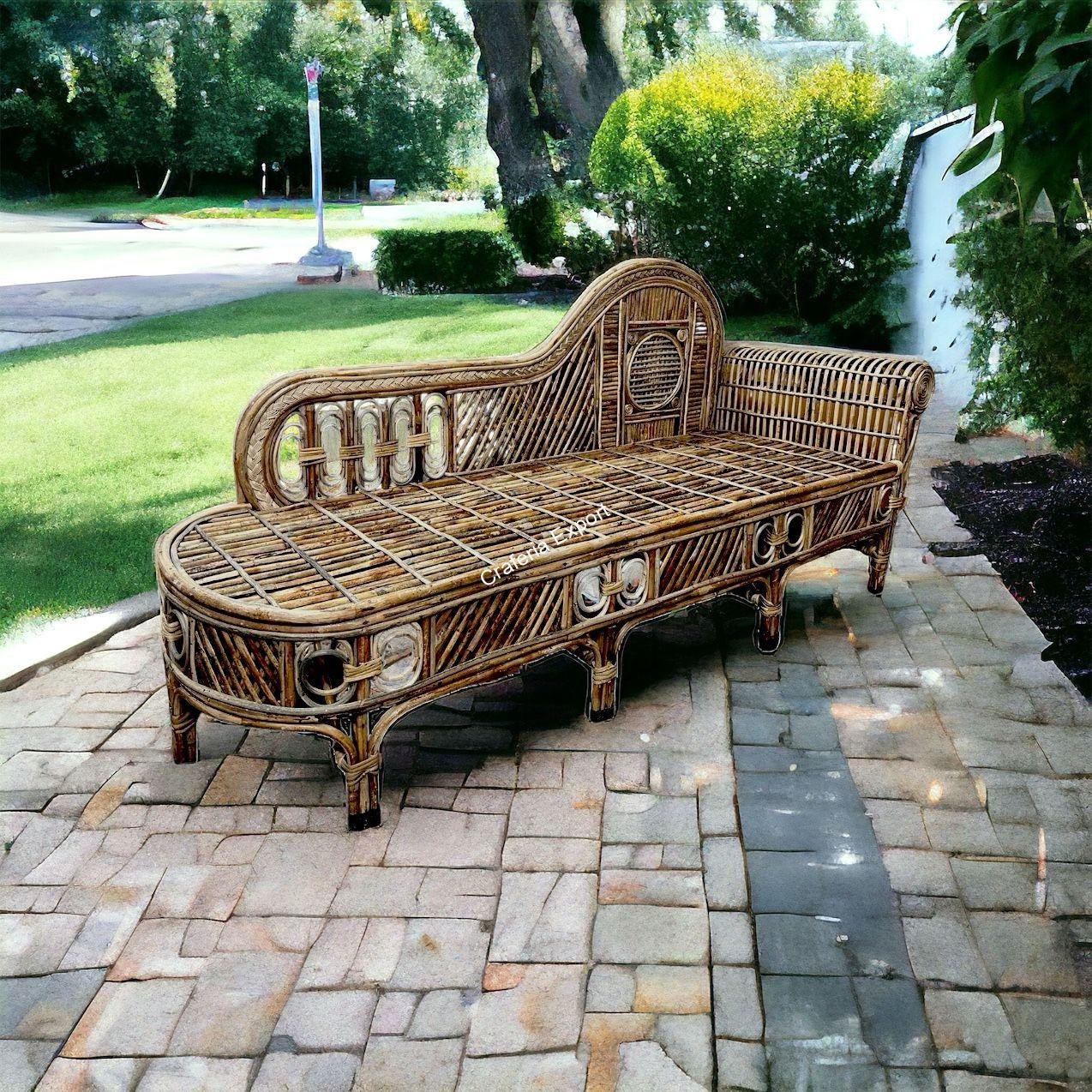 Cane Bamboo Couch Three Seater Sofa | Cane Diwan Sofa Setter for Office /Cafe/ Living room