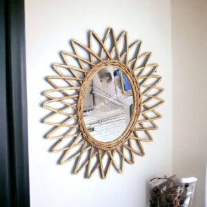 Rattan Cane Wall Mirror | Bamboo Wall Mirror for Wall Decor/Gifts