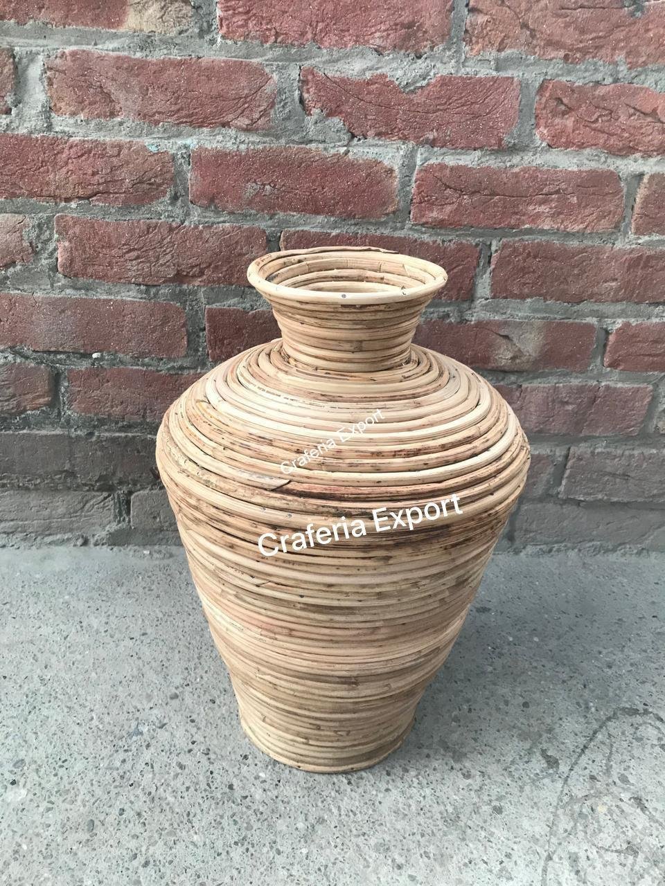 Cane Or Rattan Natural Handmade Flower Vases