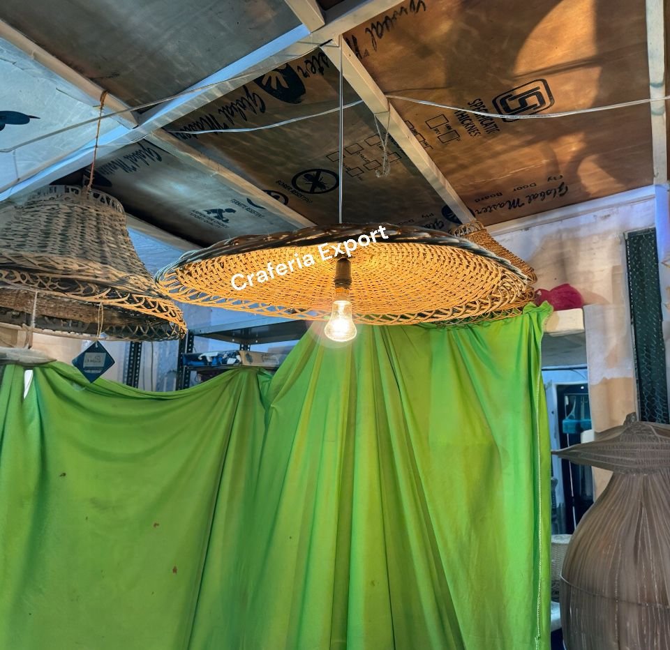 Natural Rattan Cane Pendant Lamp | Lampshade for Living Room/Cafe/Hotel/Bar/Restaurant