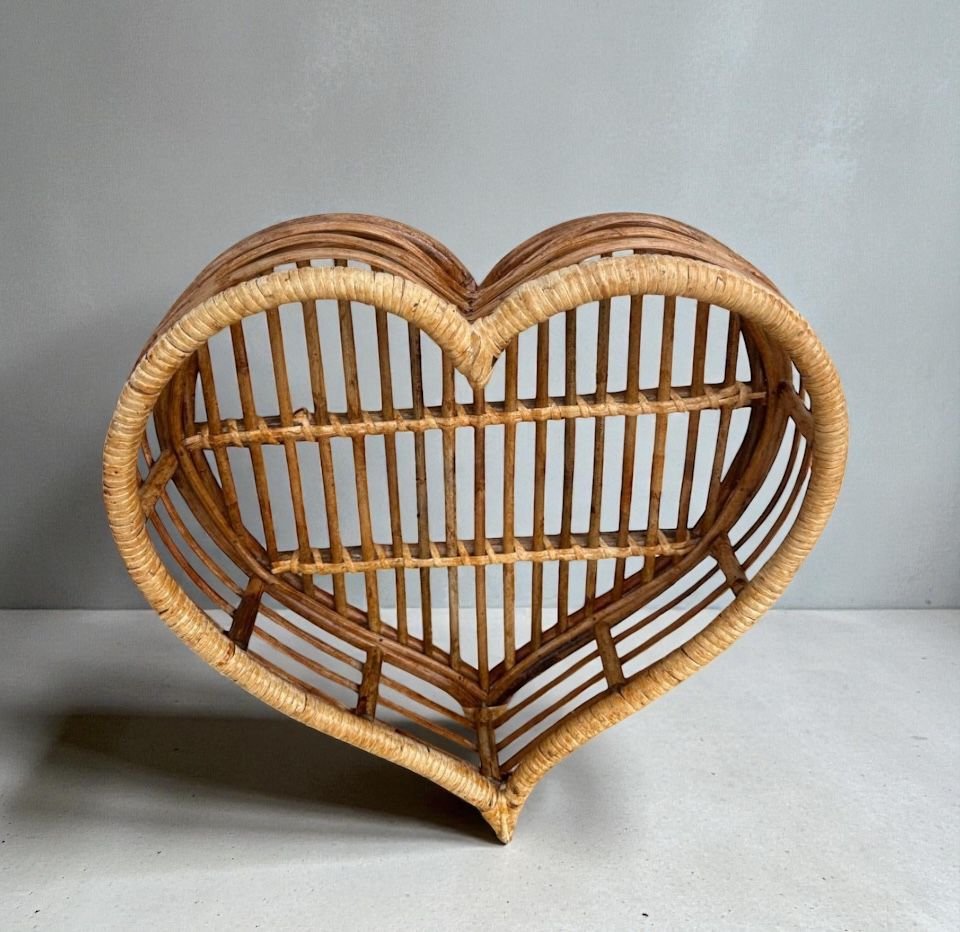 Cane Heart Shaped Posing Basket for Newborns,Sitter For Baby Photography,Photoshoot