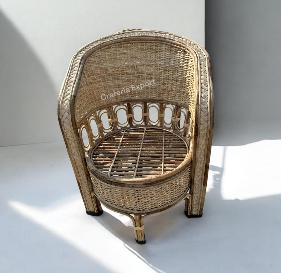 Cane Sofa Set with Table for Home, Living Room, Office, Garden, Resort