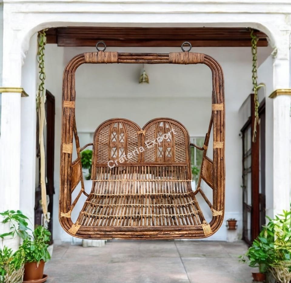 Royal Comfort Handcrafted Cane Swing Chair/ Jhula
