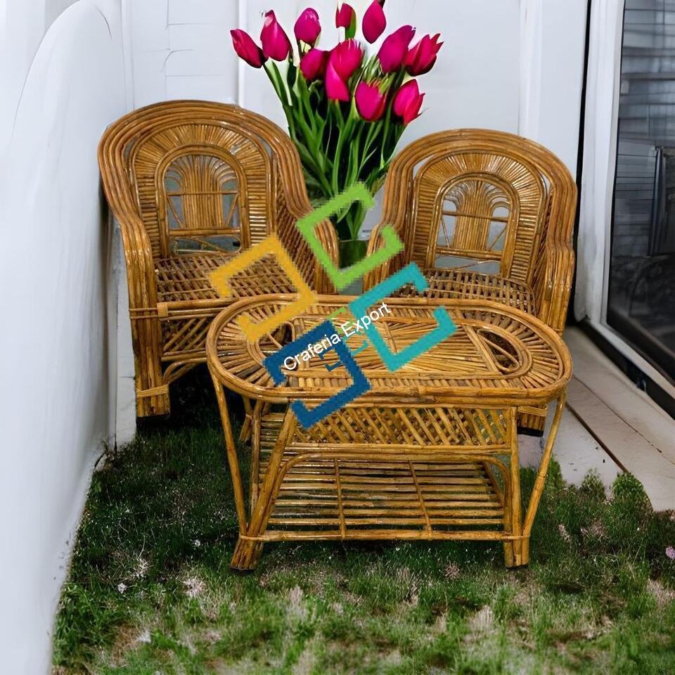 Cane Rattan Chairs with Table Set Furniture for Living Room/Balcony/Garden