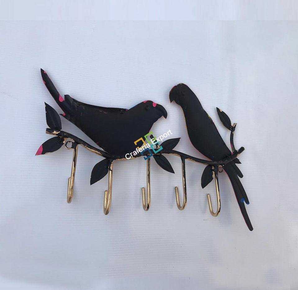 Colourful Parrot Sitting Key Holder /Wall Mount