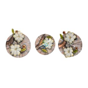 unique wall art panels of flowers on a tree for home decor – Set of 3 