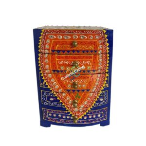 Wooden jewellery box with embroidery 5 drawer