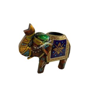wooden elephant Tealight candle holder handicrafts showpiece
