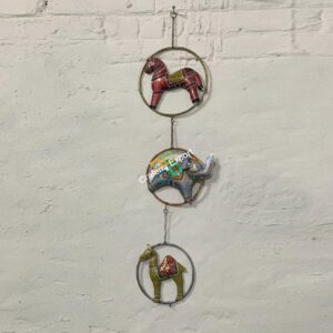 Trio Elephant Horse Camel Set of 3 Indian handicrafts vertical Wall hanging home decor