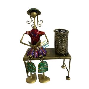 Antique tribal Pen Holder/desk organizer