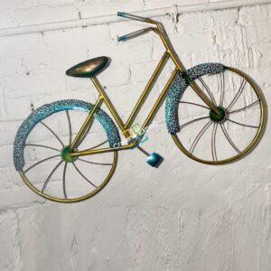 Antique Retro Metal golden cycle wall decorative showpiece