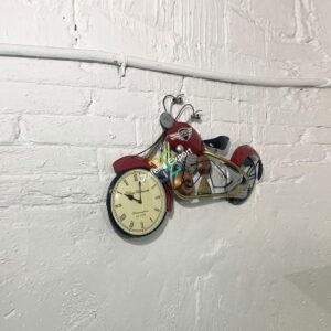 Metallic Bike Shaped Wall Hanging Clock for home decor /interior decor