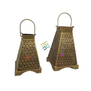 Metal Lantern Tea Light Candle Holder Wall Hanging Set