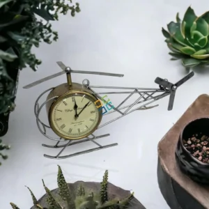 Stylish Hand Painted Helicopter Wall Clock with Contemporary Design showpiece home decor
