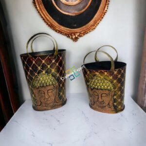 Handcrafted Buddha Bucket shaped Magazine desk organizer