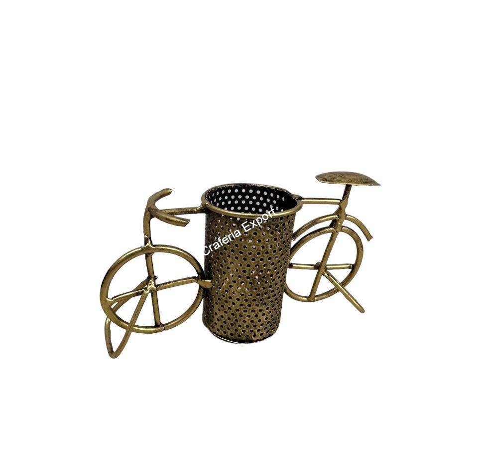 Metal Cycle Pen Holder Antique for Gift and Table Desk Organizer