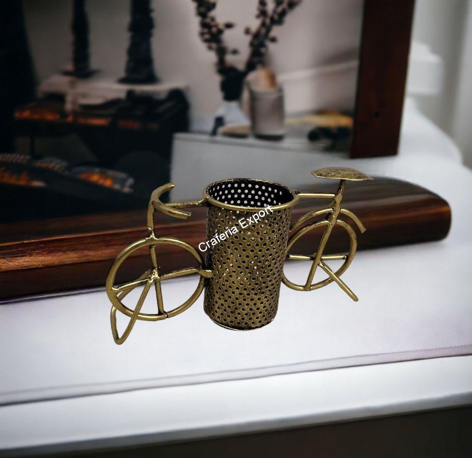 Metal Cycle Pen Holder Antique for Gift and Table Desk Organizer