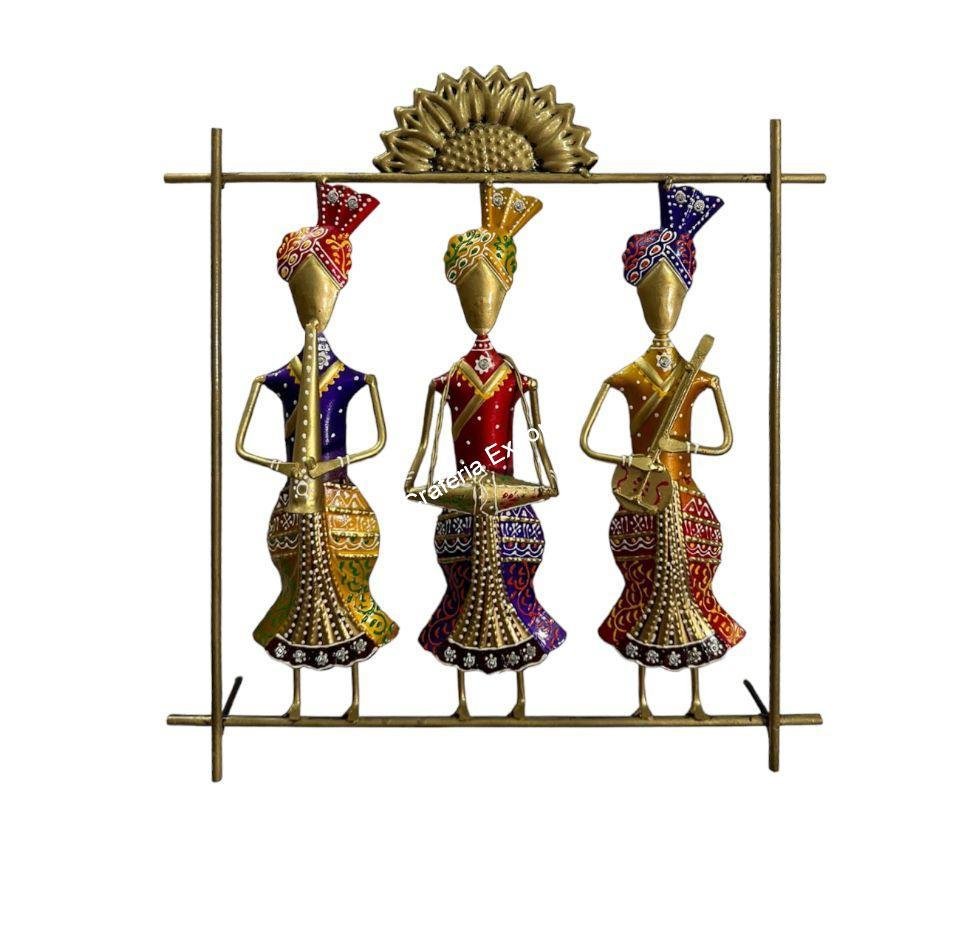 Multicolor Sardar frame metal wall decor panel for living room,office / Musicians Playing Music Metal Wall Art