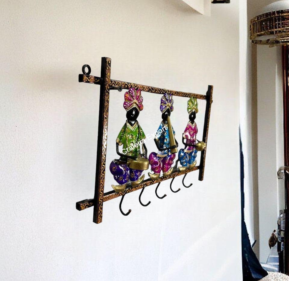 Rajasthani Musical Wall Panel with Key Holder for home wall Decor , office decorative with key organizer
