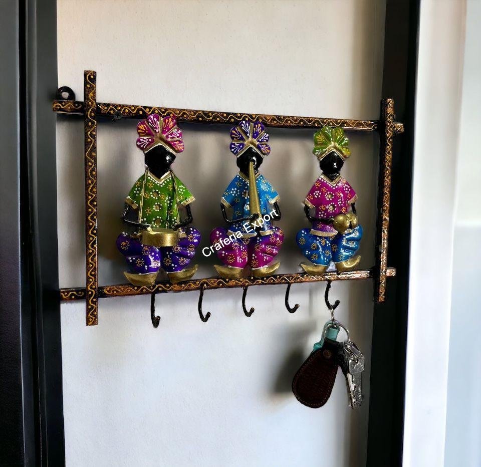 Rajasthani Musical Wall Panel with Key Holder for home wall Decor , office decorative with key organizer