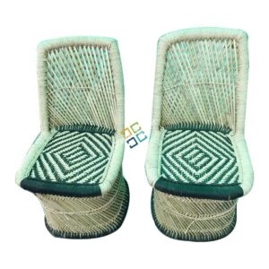 Bamboo Woven Rattan Chairs (Set of 2) Home Decor Furniture Ascents for Living Rooms , Hotels