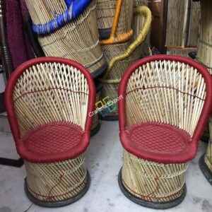 Bamboo Mudha Chairs Set of 2 Living room Furniture Ascents | Dining Chairs -Medium size Furniture