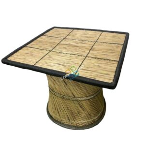 Bamboo Square Top Handmade High Table | Home , Office ,Garden Coffee Dinner Table,  – Black Color