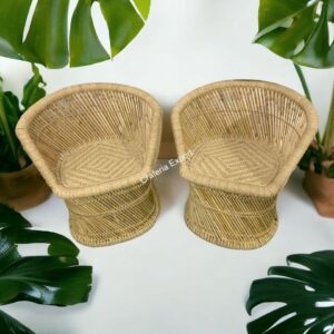Natural Bamboo Cane Chair / Bamboo Mudda Chair for Indoor / Outdoor