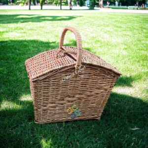 Eco-friendly Cane Laundry Picnic Basket / Rattan Wicker Storage Baskets – Brown color