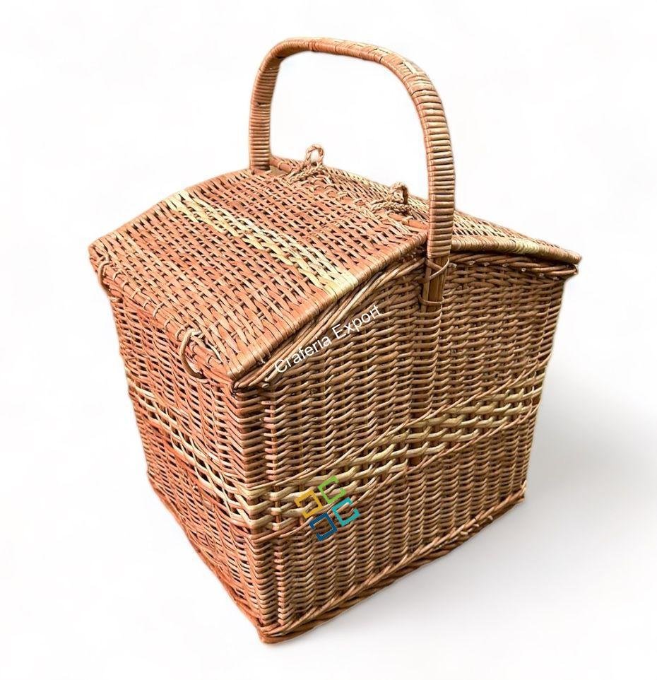 Natural Cane Bamboo Wicker Laundry Storage Baskets for Picnic, home, Cafe, restaurants - large size basket