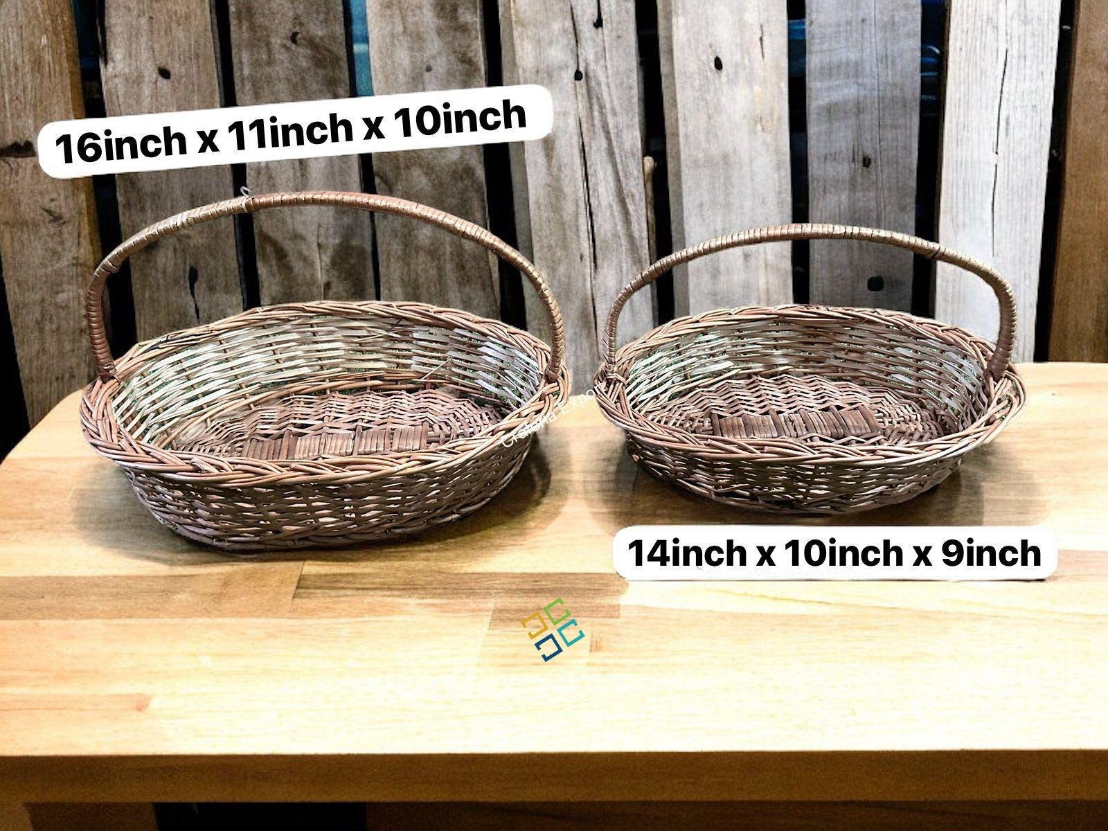 Willow Wicker Oval Shaped Baskets for Fruit Gift Packing /Kashmir Rattan Storage Basket for Gifts Hamper