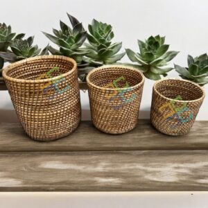 Bamboo Cane Multipurpose Storage Basket/ Rattan Cane Planter Outdoor Indoor Garden Balcony /Laundry Basket