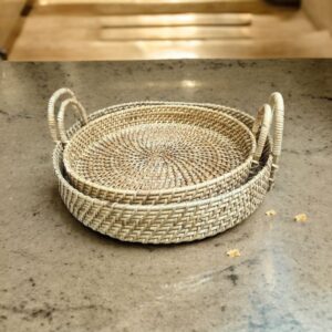 Round Bamboo Platter Tray | Multipurpose Serving Tray  | Decorative Tray