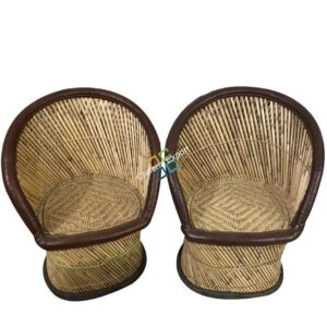Brown Mudha bamboo chairs set of 2 (xl Size)