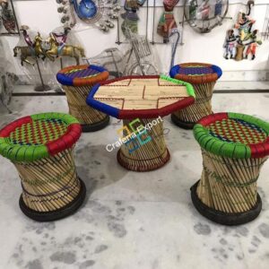 Handcrafted large Mudha Stools for sitting Indoor/Outdoors Set Of 5