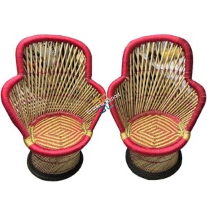 Bamboo Chairs in Ullu-Cut Shaped Set of 2 (Large Size)