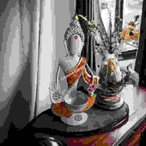 Buddha With Tealight Candle Holder/T-light Holder with Decor Showpiece for Home Decor